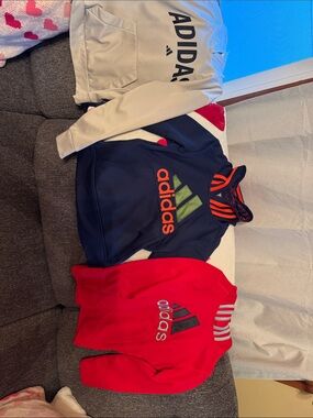 adidas Kids Hoodie Trio in Navy, Red, Cream